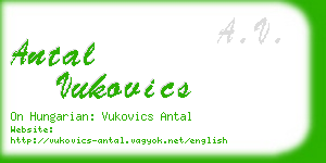 antal vukovics business card